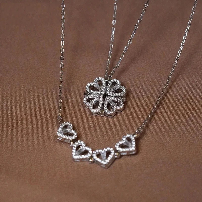 Collar con Trébol de Corazones
