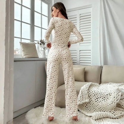 Conjunto de Pijama con Estampado Floral