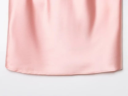 Top con Cuello Halter de Satén con Espalda Descubierta