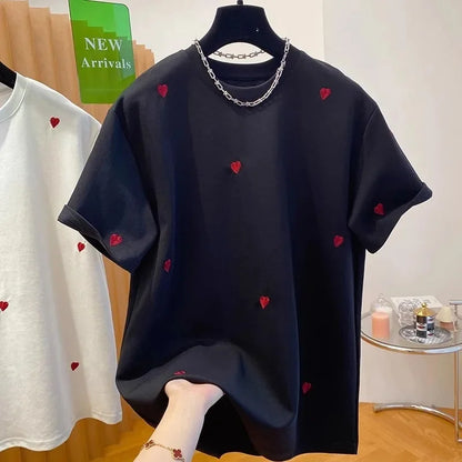 Camiseta Holgada Con Corazones
