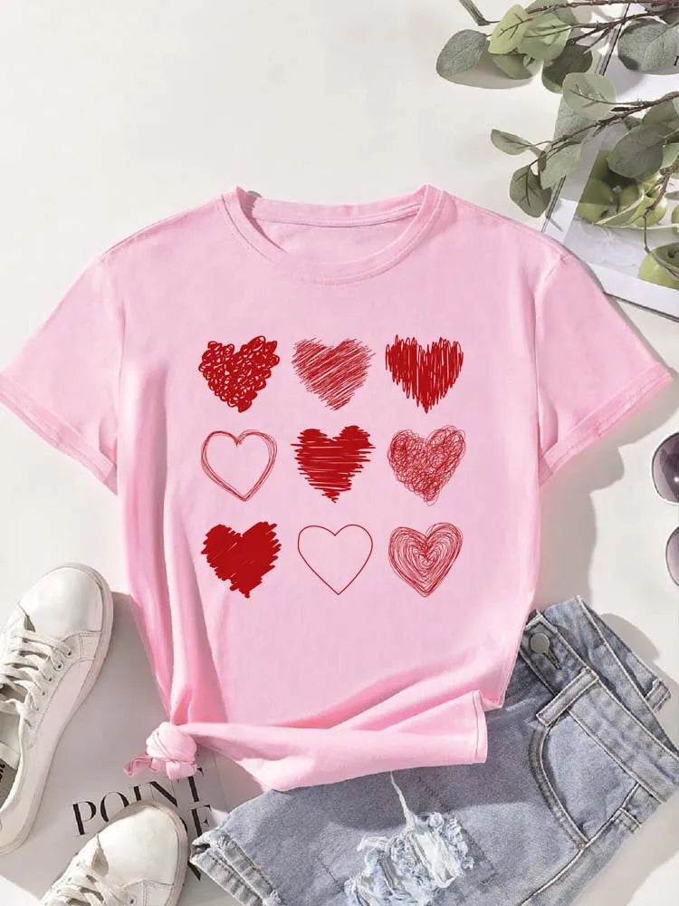 Camiseta Con Estampado De Corazón
