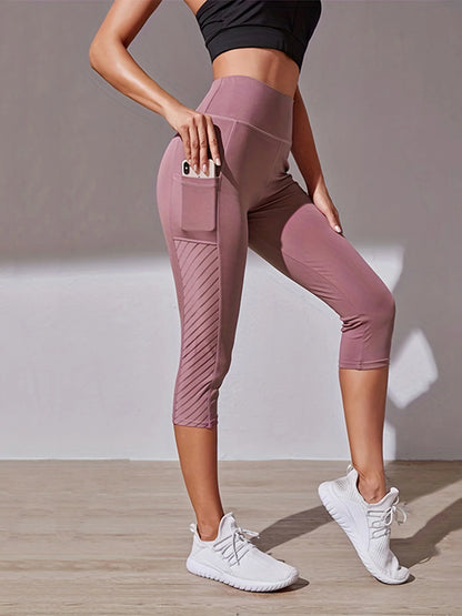 Pantalones de yoga de cintura alta de malla Leggings