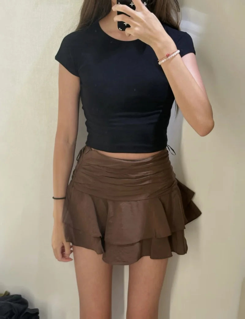 Falda Corta de Cintura Media