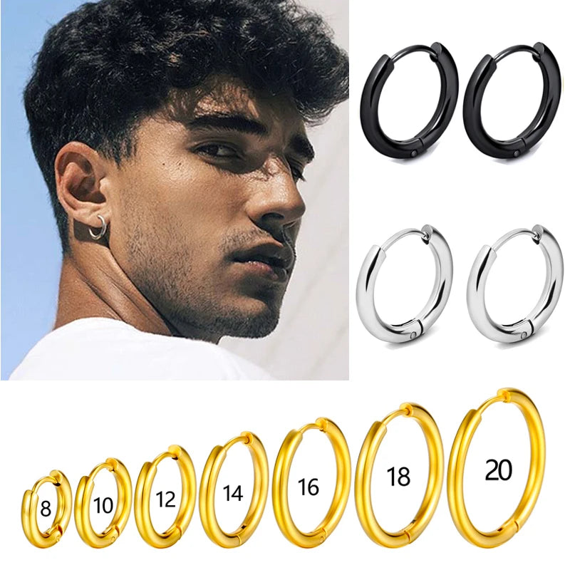 Aretes de aro de acero inoxidable - foto 1