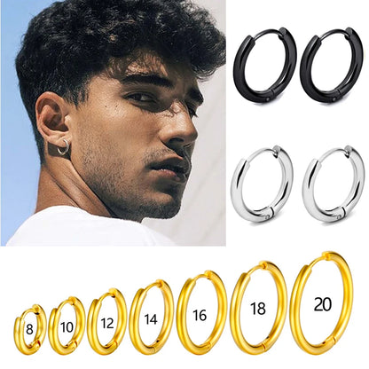 Aretes de aro de acero inoxidable - foto 1
