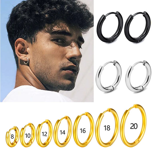 Aretes de aro de acero inoxidable - foto 1