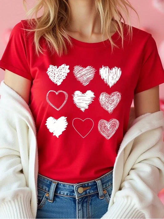 Camiseta Con Estampado De Corazón