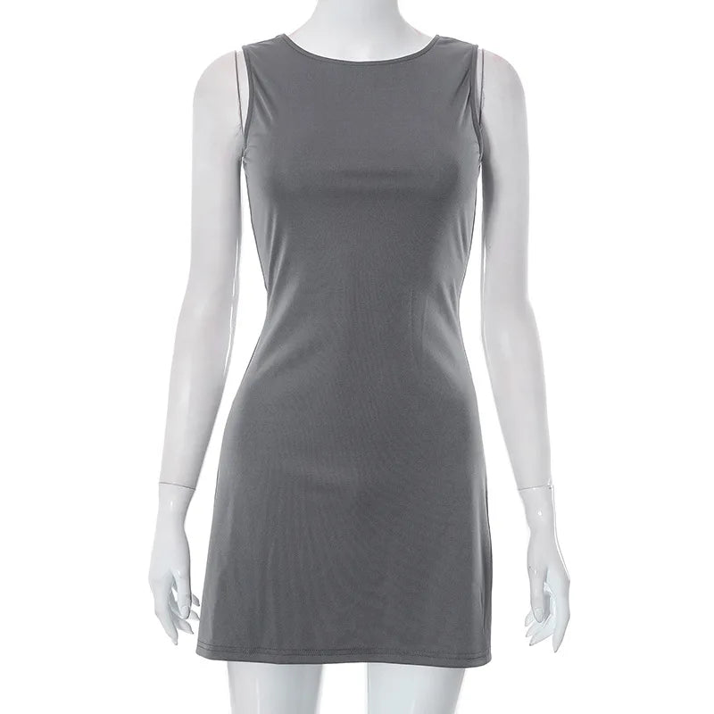 Vestido Corto de Punto sin Mangas - foto 3