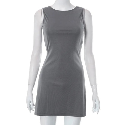 Vestido Corto de Punto sin Mangas - foto 3