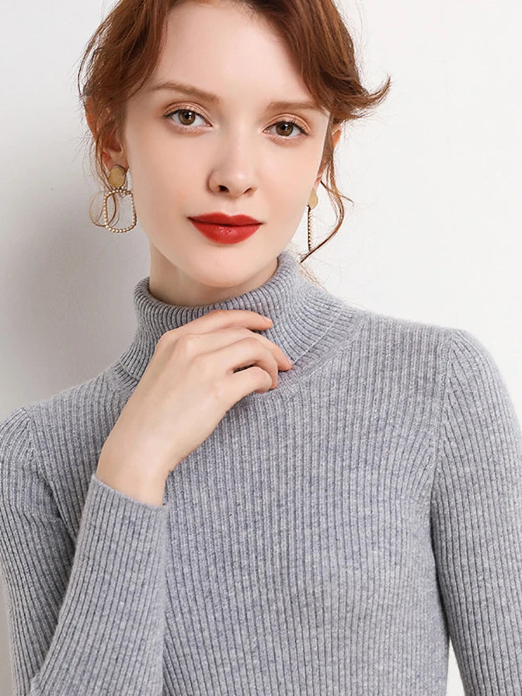 Sueter basico de cuello Alto - Gris