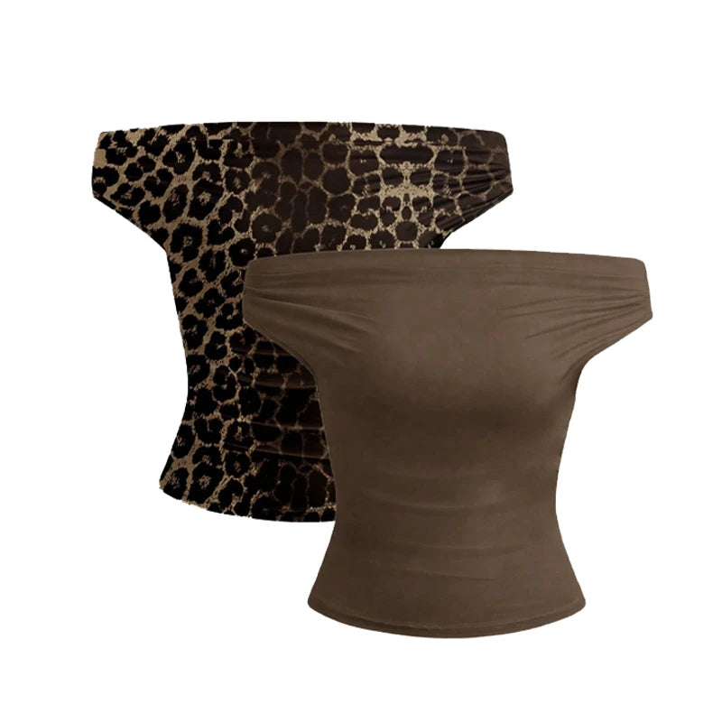 Conjunto de 2 Piezas de Top Asimétrico