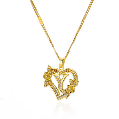 Collar con Inicial en Corazón - Y