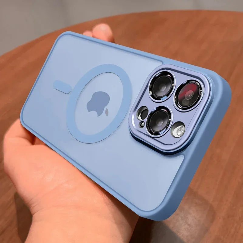 Funda magnética mate translúcida compatible con MagSafe para iPhone - Azul cielo / iPhone 13 Pro