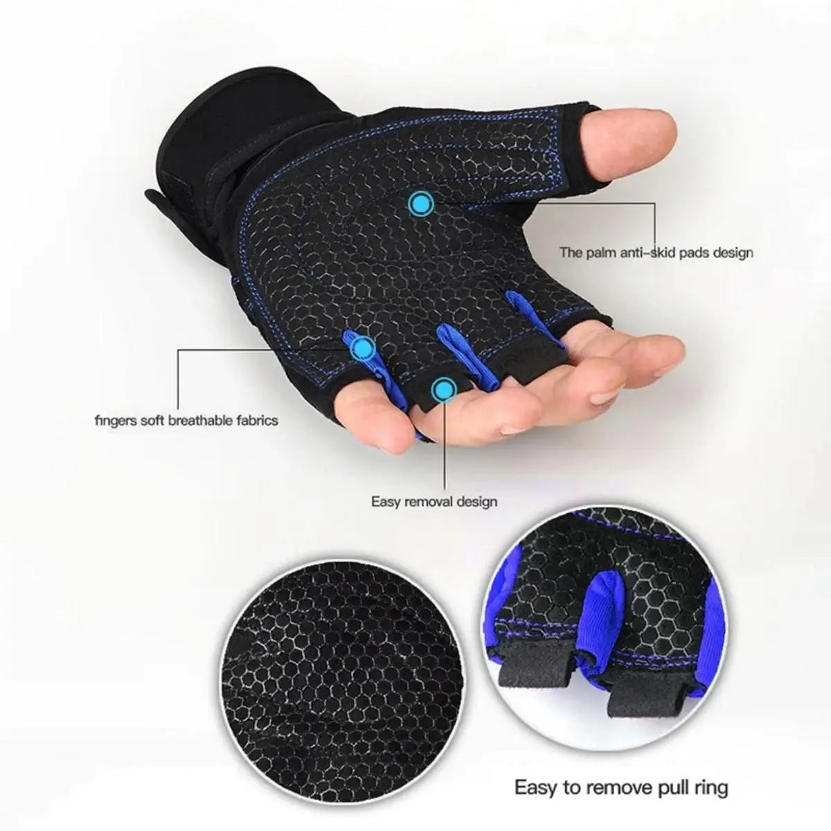 Guantes de gimnasio con muñequera - foto 3