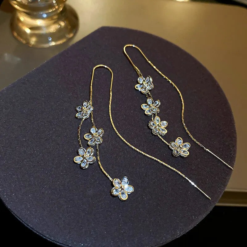 Pendientes Largos de Flor - foto 4
