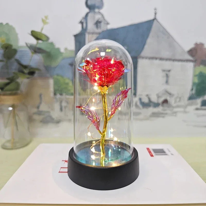 Rosa Artificial Con Luz Led