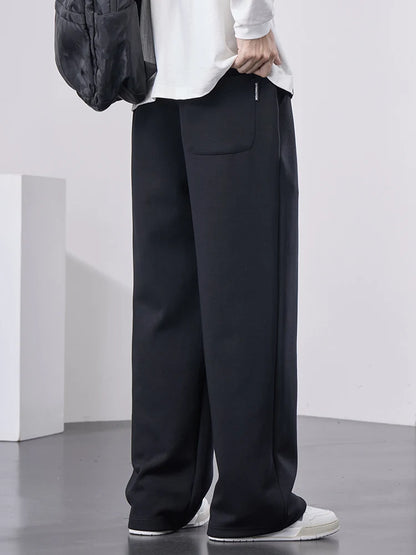 Pantalones de chándal rectos para hombre, pantalones de chándal de algodón de pierna ancha con cordón y letras, pantalones holgados deportivos, pantalones largos informales de talla grande 8XL