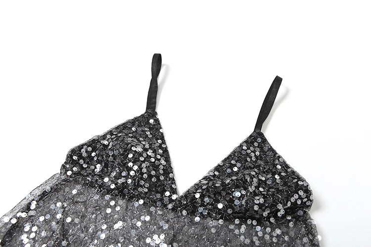 Camisola De Malla Con Lentejuelas