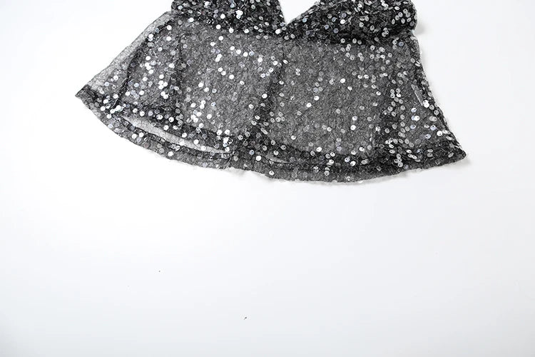 Camisola De Malla Con Lentejuelas