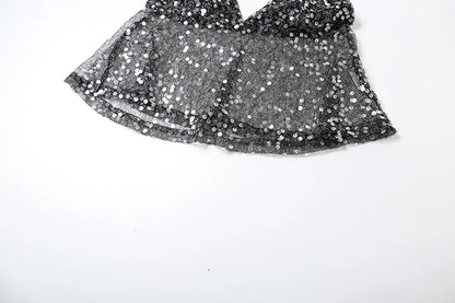 Camisola De Malla Con Lentejuelas