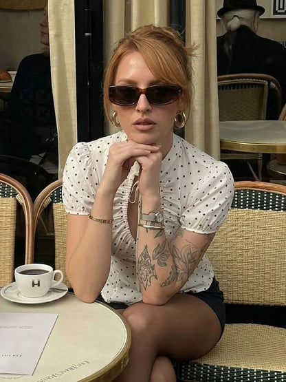 Blusa Con Estampado de Lunares