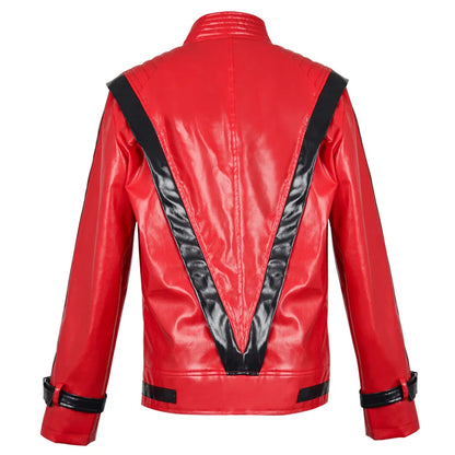 Michael Jackson-Chaqueta de Cuero Roja