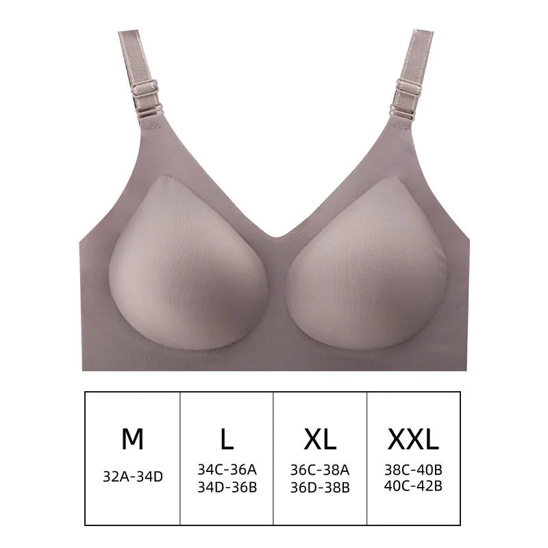 Brasier sin costuras y sin varilla con escote en V - Lila grisáceo / Extra grande/XL