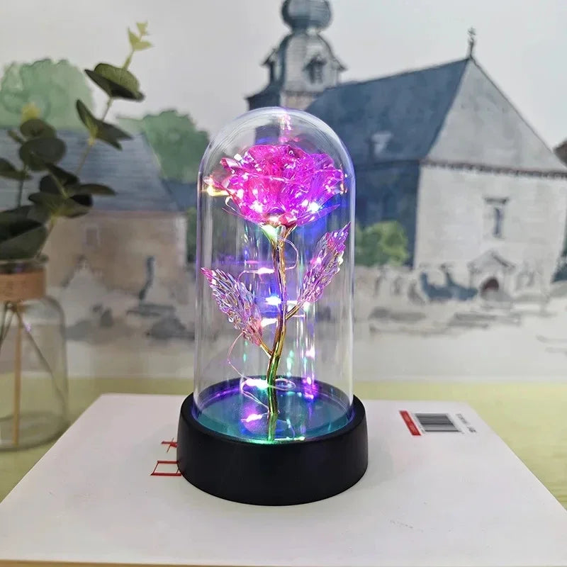 Rosa Artificial Con Luz Led