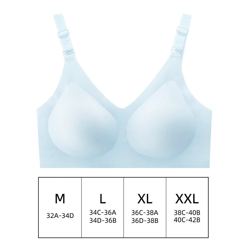 Brasier sin costuras y sin varilla con escote en V - Azul grisáceo / Extra grande/XL
