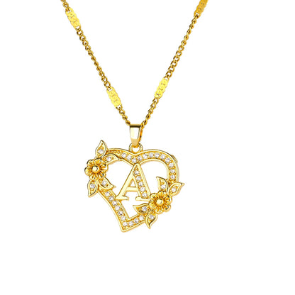 Collar con Inicial en Corazón - A