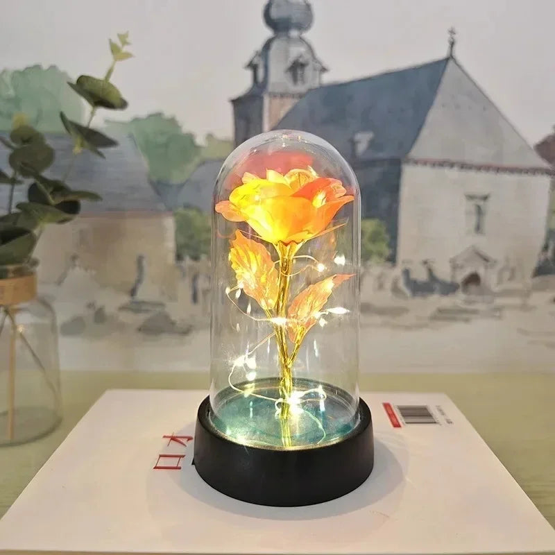 Rosa Artificial Con Luz Led