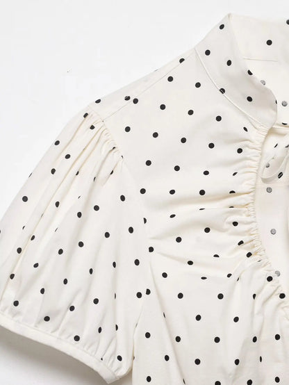 Blusa Con Estampado de Lunares