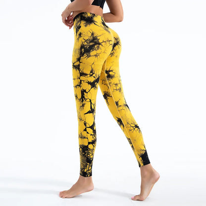 Tiedye-mallas Push Up sin costuras para Mujer, Leggings deportivos de cintura alta para entrenamiento y Yoga, envío directo