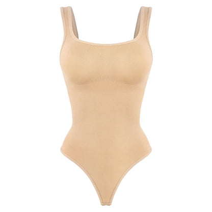 Body moldeador sin costuras de cuello cuadrado tipo tanga - Beige / S